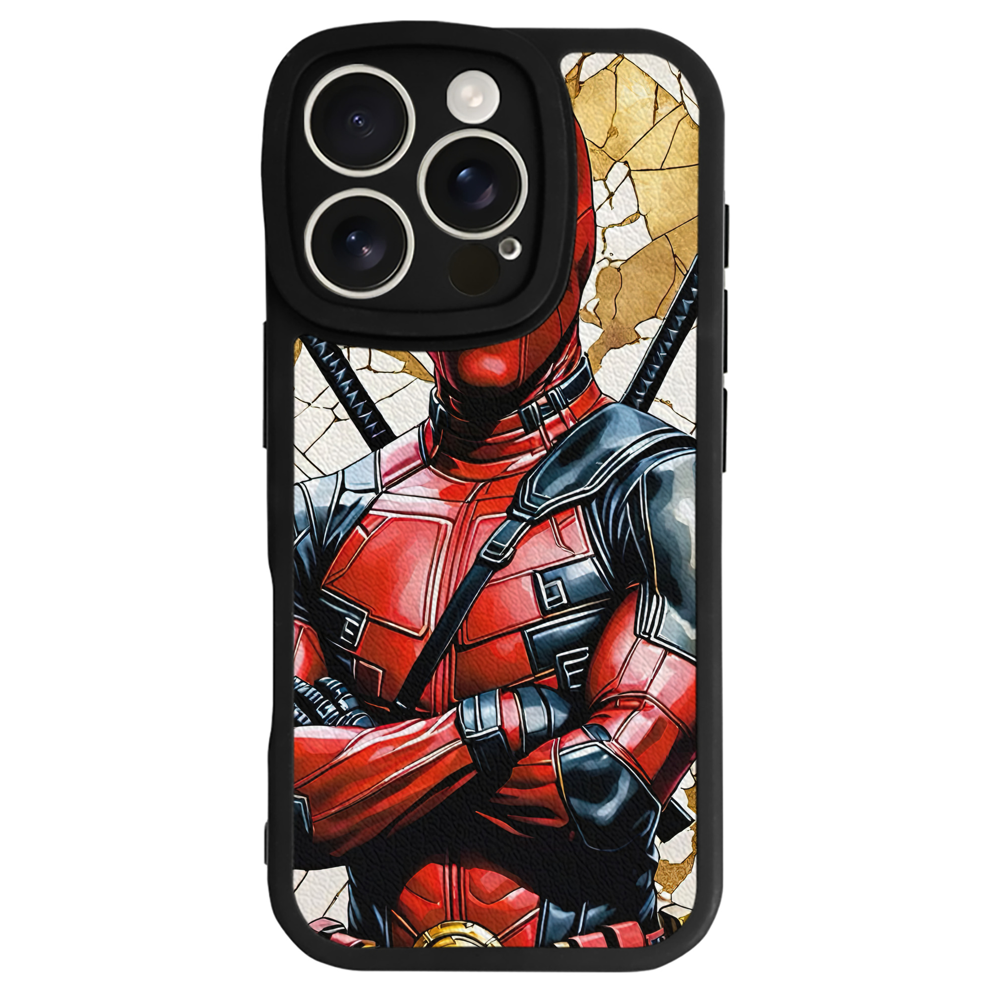 （画像用） Deadpool デッドプール 【iPhone 16シリーズ対応】シリコンスマホケース（レザー調） 材質：シリコン
